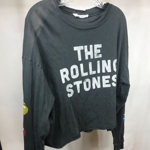 Free People Rolling Stones cropped long sleeve